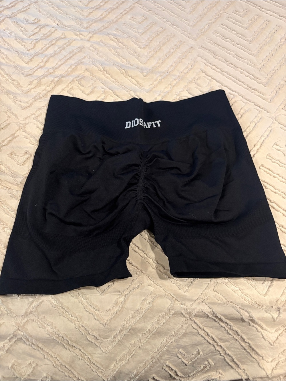 DiosaFit Women's Black Scrunch Bike Shorts